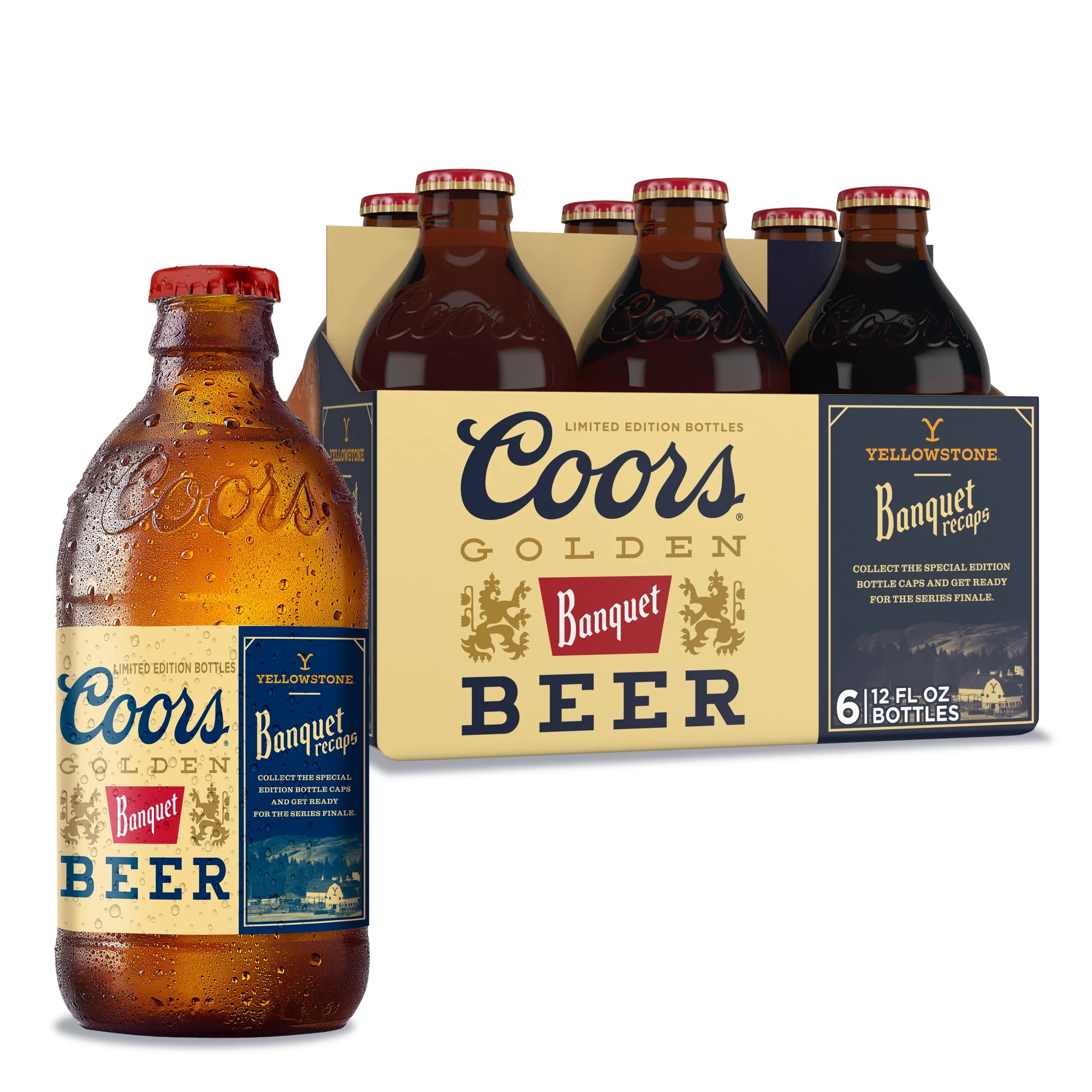 Coors Banquet Beer 6 Pack Glass Bottles